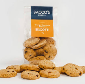 Bacco’s Bakeries- ORANGE CHOC ALMOND BISCOTTI 140gm