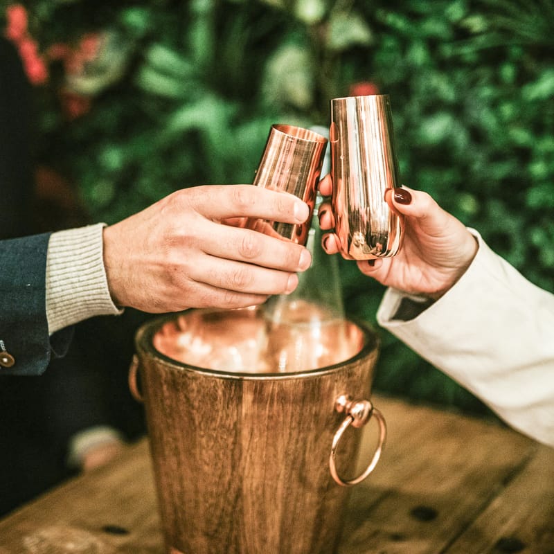 CLINQ- COPPER STEMLESS CHAMPAGNE FLUTES