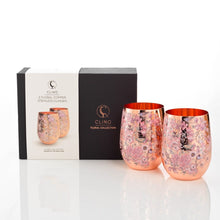 Load image into Gallery viewer, CLINQ- FLORAL PRINT COPPER GLASSES
