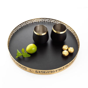 CLINQ- BRASS & LEATHER TRAY