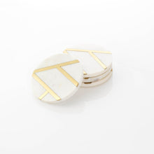 Load image into Gallery viewer, CLINQ- MARBLE &amp; BRASS COASTERS
