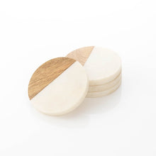 Load image into Gallery viewer, CLINQ- ROUND TIMBER &amp; MARBLE COASTERS
