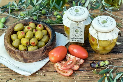 Stubborn Olive- SEMI-DRIED TOMATO FILLED OLIVES