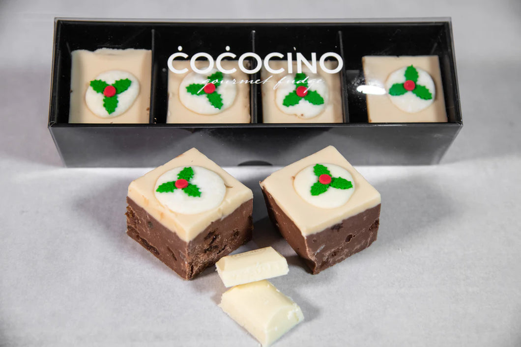 Cococino- CHRISTMAS PUDDING & WHITE CHOCOLATE FUDGE 300gm