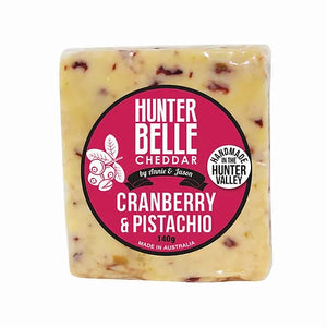 Hunter Belle Dairy Co.- CRANBERRY & PISTACHIO CHEDDAR 140gm (local pick up & delivery only)