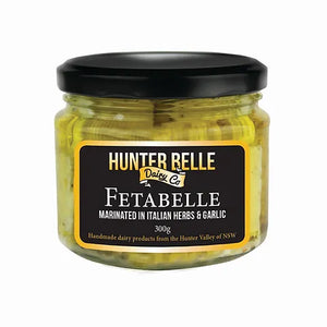 Hunter Belle Dairy Co.- MARINATED FETA HERB & GARLIC 300gm (local pick up & delivery only)