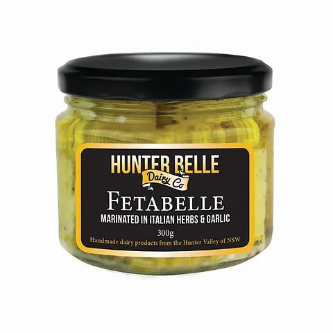 Hunter Belle Dairy Co.- MARINATED FETA HERB & GARLIC 300gm (local pick up & delivery only)