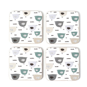 MY HYGGE HOME- COASTERS- CHIRPY BIRDS SET 4