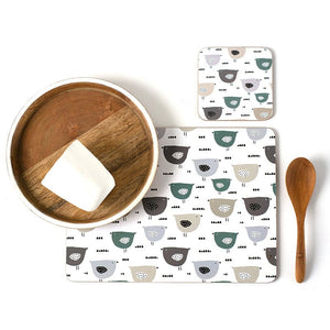 MY HYGGE HOME- COASTERS- CHIRPY BIRDS SET 4