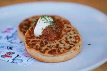 Load image into Gallery viewer, Merna’s- CHEESE &amp; CHIVE CRUMPETS 6 Pack (local pick up &amp; delivery only)

