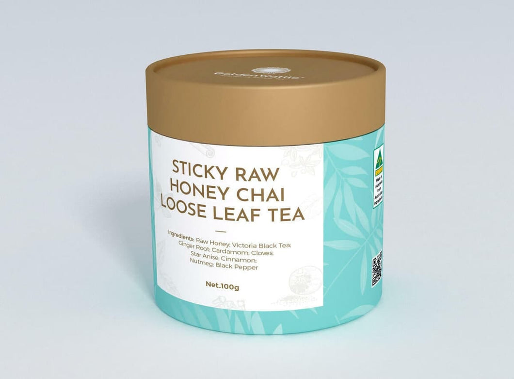 Golden Wattle Tea- Sticky Raw Honey Chai Loose Leaf Tea