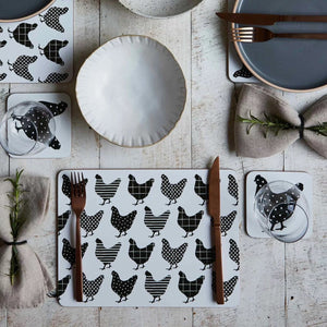 MY HYGGE HOME- PLACEMATS- CHARMING CHOOKS SET 4