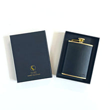Load image into Gallery viewer, CLINQ- BRASS AND LEATHER HIP FLASK 240ML
