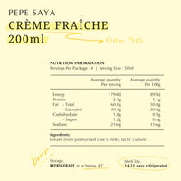 Pepe Saya Buttery- PEPE SAYA CRÈME FRAÎCHE 200ML (Local Pick Up & Delivery Only)