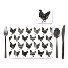 Load image into Gallery viewer, MY HYGGE HOME- PLACEMATS- CHARMING CHOOKS SET 4
