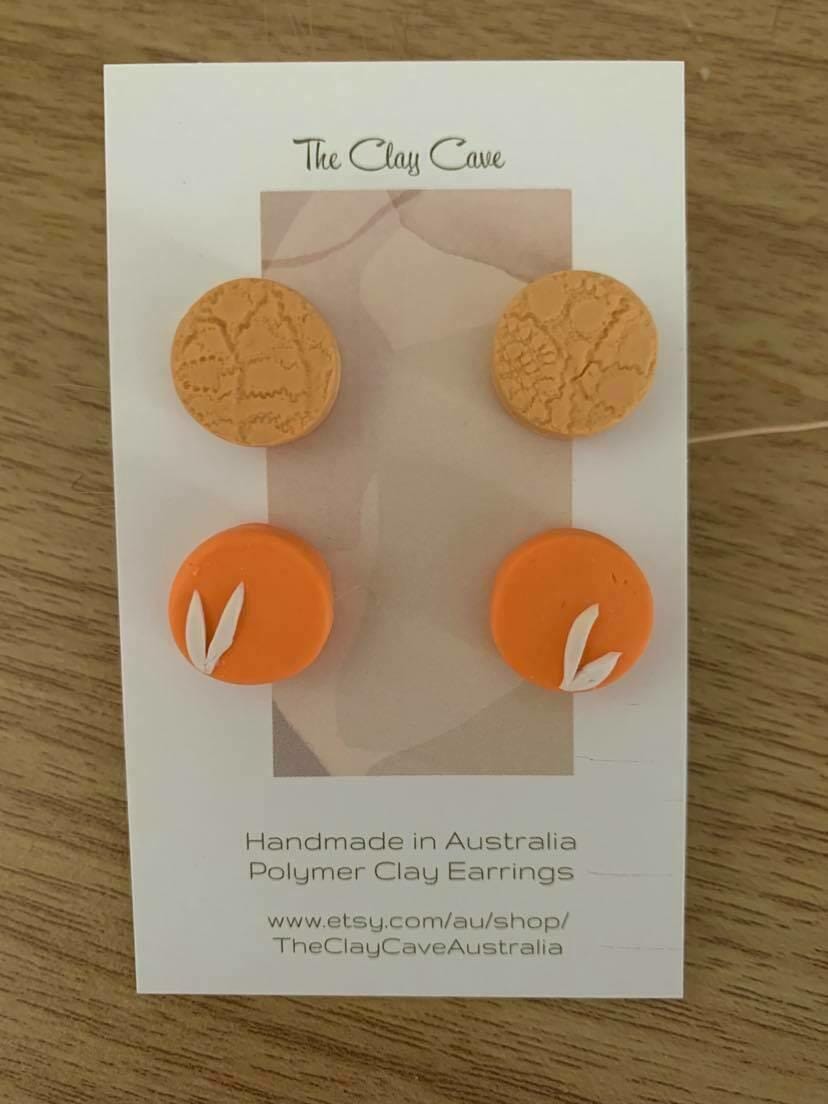 The Clay Cave- SUNFLOWER STUDS 2PK