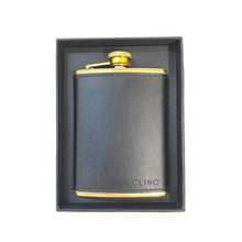 Load image into Gallery viewer, CLINQ- BRASS AND LEATHER HIP FLASK 240ML
