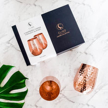 Load image into Gallery viewer, CLINQ- STEMLESS COPPER HAMMERED GLASSES
