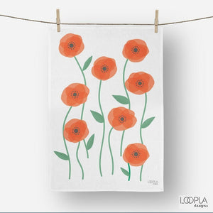 Loopla- Pretty Poppies Tea Towel